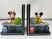 HTF RARE Disney Mickey Mouse & Minnie Mouse Office Bookends FIGI Figures/Statues