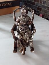 Vintage Pewter Old Lady in Rocking Chair , Beautiful Fine Detail , 7"x5"x4"
