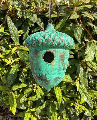 Wooden acorn bird house - wooden,