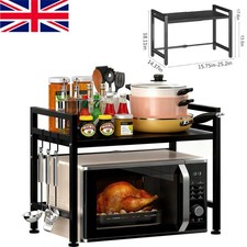 2 Tier Microwave oven Rack Stand Storage Corner Holder Kitchen Expandable Shelf