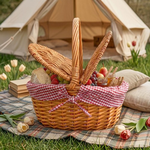 Natural wicker basket - natural,