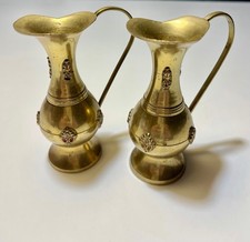 Vintage Brass Vase Jug Pair