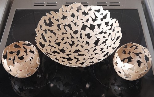 Metal butterfly bowl with - metal,
