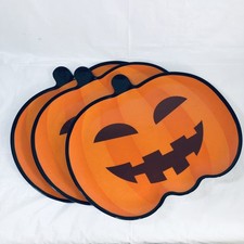 Halloween Pumpkin Party Food Plastic Plates 3 Pack Spooky Festive Serving Tray