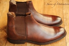 Grenson Burnished Brown Leather Chelsea Boots Shoes Men's UK 7 F US 8 EU 41