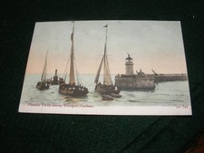 VICTORIAN POSTCARD RAMSGATE HARBOUR PASSENGER SAILING YACHTS STEAM TUG