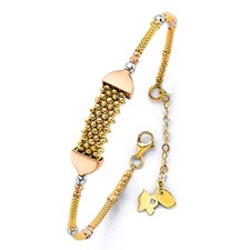 SOLID 14k Tri-Color Gold 3C