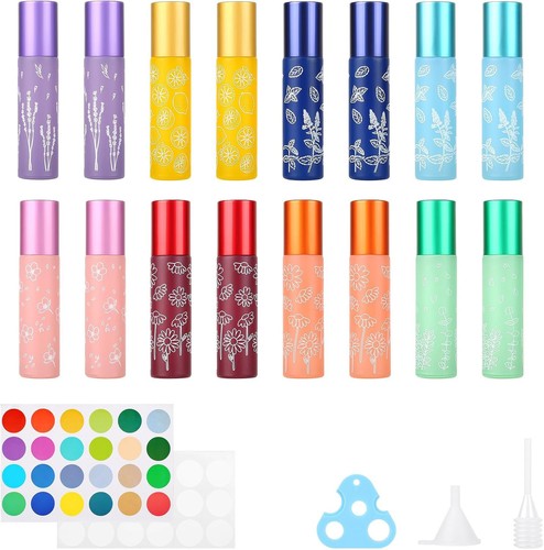 16x 10ml color roll glass - color,