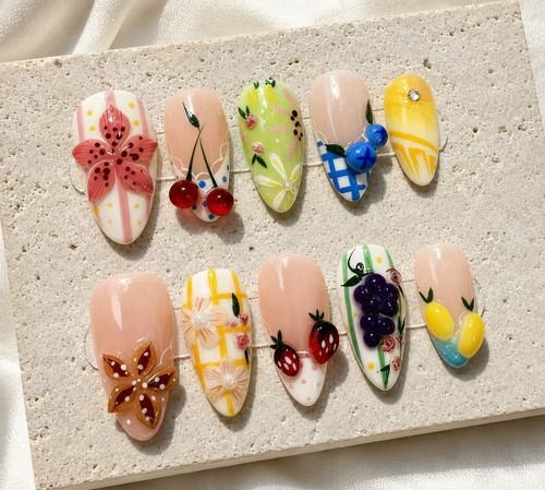 24pcs almond press - on, nails