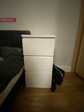IKEA Malm White Chest of 3 Drawers, 40x78cm, Bedroom