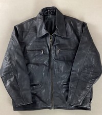 Vintage Leather Highwayman Jacket Biker Jacket Black Size M