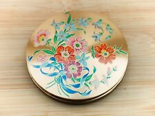 Zenette Bright Floral Vintage Make Up/Powder Compact-1ma