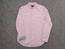 Paul Costelloe Shirt Mens Medium Pink Summer Outdoor Country Garden Long Sleeve