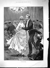 Antique Print 1886 Squire'S Ball Man Lady Romance Dancing Canton Woodville 19th