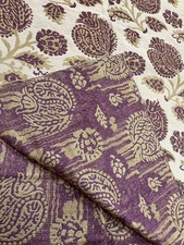 Fabric Crewel Stitched Very Good Quality Table Cloth? Panel of Fabric. French?