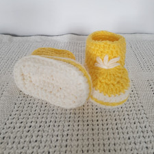 Crochet Booties. 9cm Sole 0-3