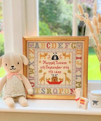 Alphabet birth sampler cross - alphabet,