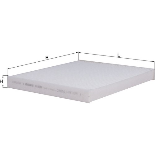 Cabin air filter - air, height