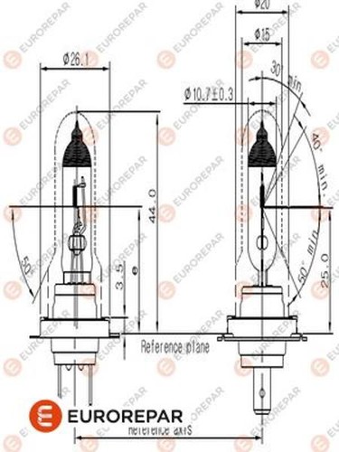 Bulb 12v 55w px26d fits - px26d,