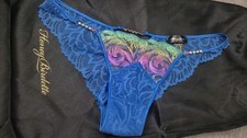 Honey Birdette BNWOT blue Crystal Rainbow Knickers Small