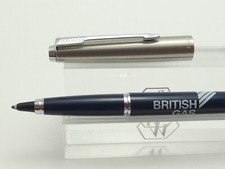 Vintage Parker 45 Blue Fibre Tip Pen,CT, 1970's, Needs Ink, British Gas Imprint