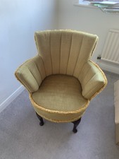 Wade Antique Vintage Green Chair and Cushion