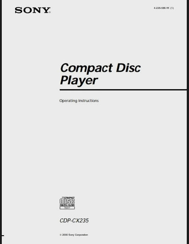 Sony cdp cx235 - cdp-cx235, cd