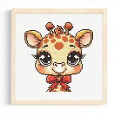 Cute Giraffe Cross Stitch Pattern/Chart, Nursery Safari Animal 