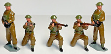 Please Read  - Five x British Soldiers WW2. Tommy Gunners and Rifles 5cm Metal