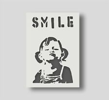 Banksy Smile Girl Stencil - Banksy wall art - Banksy home decor - Painting