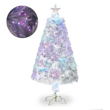 3Ft-6Ft LED Christmas Trees PVC Optical Fiber Xmas Tree with Star Top Decorater