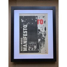 ROXY MUSIC MANIFESTO (A) (FRAMED) POSTER SIZED original music press advert from 