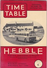 HEBBLE BUS TIMETABLE BOOK JUN 1959 WITH ROUTE MAP