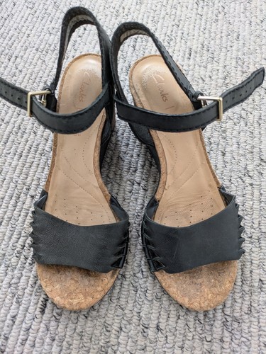 Black leather sandals - black,