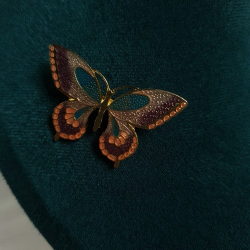 Vintage gold tone enamel - vintage,