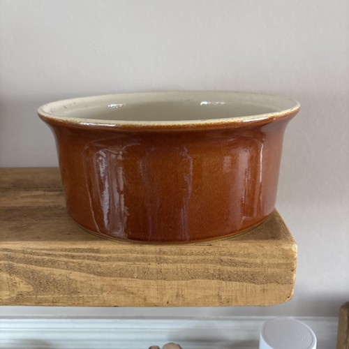 Vintage brown and - cream, glazed