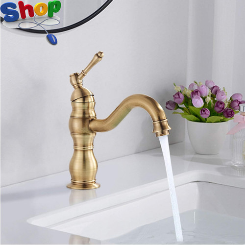 Antique brass bathroom sink - brass,