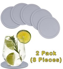 8pc Set Round Grey Silicone