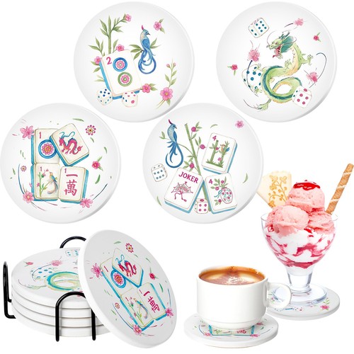 Pcs mahjong coasters - 4,