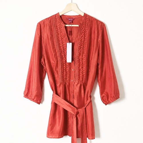 Monsoon coral red silk satin - silk,
