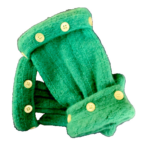 Fingerless gloves green - gloves,