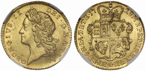 George 1728 half guinea - george, ii