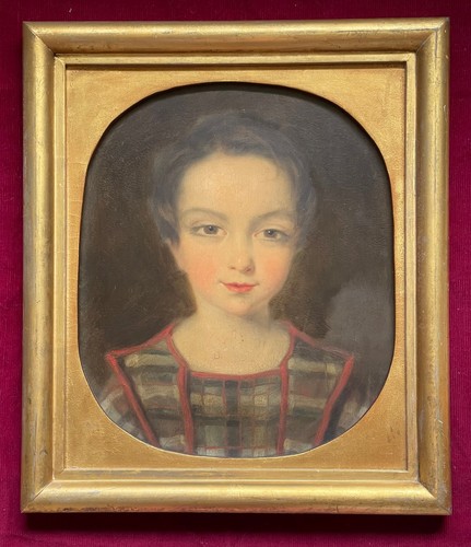 Antique oil board painting - antique,