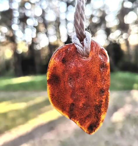 Natural baltic amber pendant - natural,