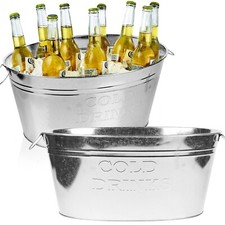 Large galvanised metal wine - 2x,