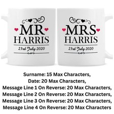 Personalised mrs mug set - mrs,