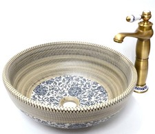 Vintage Bathroom Cloakroom Ceramic Counter Top Wash Basin Sink Washing Bowl