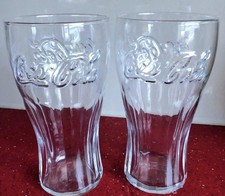 2 Coca Cola Glasses Clear 16oz