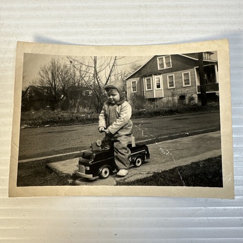 1950 photo young boy riding - photo,