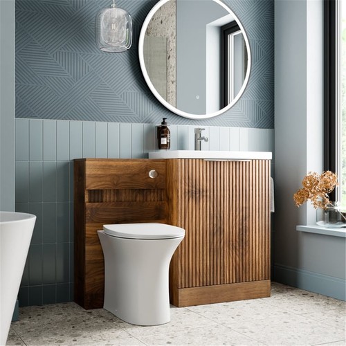 Fluted walnut woodgrain back - fluted,